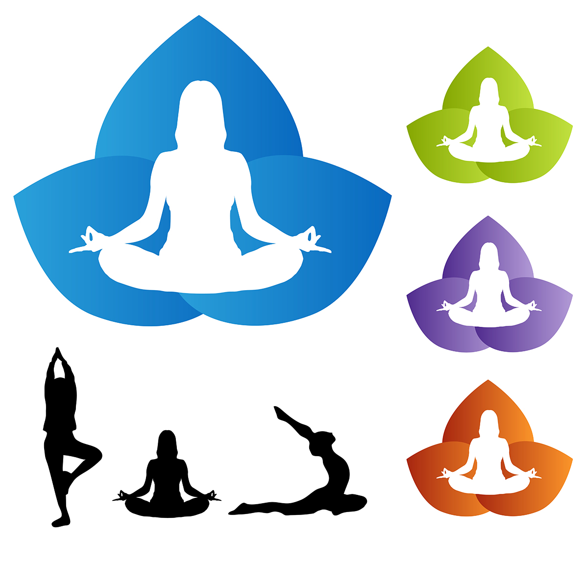 Assorted Yoga Symbol Set. Vector Illustration Decorative Design Stock  Vector - Illustration of assortment, candles: 186231271