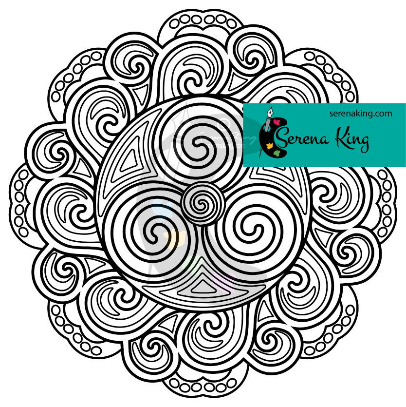 Mandala large coloring sheets - Pearl Paint